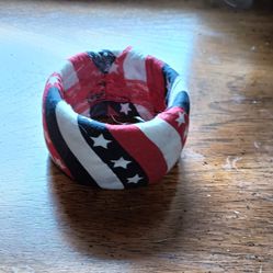 Red, White, And Blue Fabric Bracelet