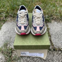Gucci Rhyton Beige Pink Sneakers W/Size 5.5/6