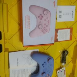 Wireless Controller, Pink And Blue, New