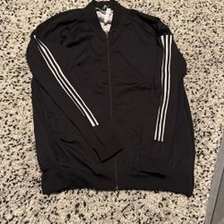 Adidas 3 Stripe ID Knit Bomber Jacket CG2130 Black/White Mens Size XL