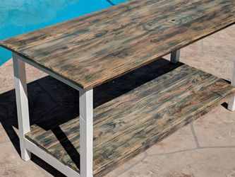 Coffee table with custom stain, Get yours to match your kitchen table set ,bar stools, or we make this for you as well