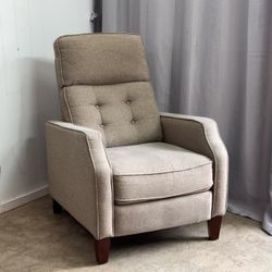 Beige push recliner armchair