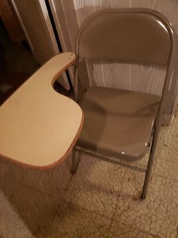 Folding chairs with side arm desk top