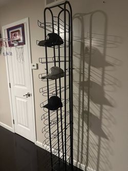 Tall Black Metal Wire Hat Rack