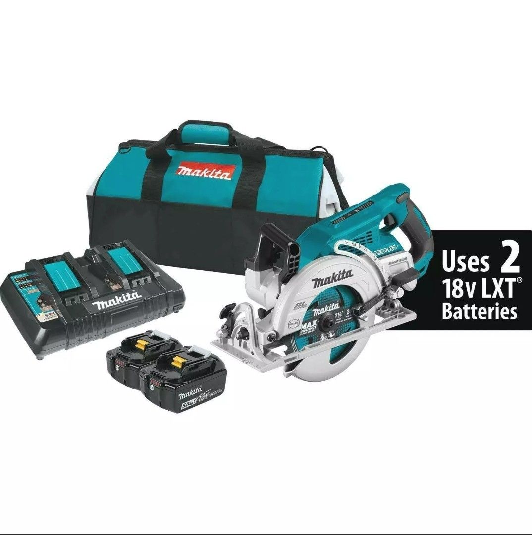 Makita 18v BRUSHLESS rear handle CIRCULAR SAW WITH BATTERIES