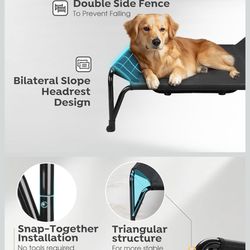 VEEHOO LARGE ELEVATED DOG BED AND DOG HOUSE