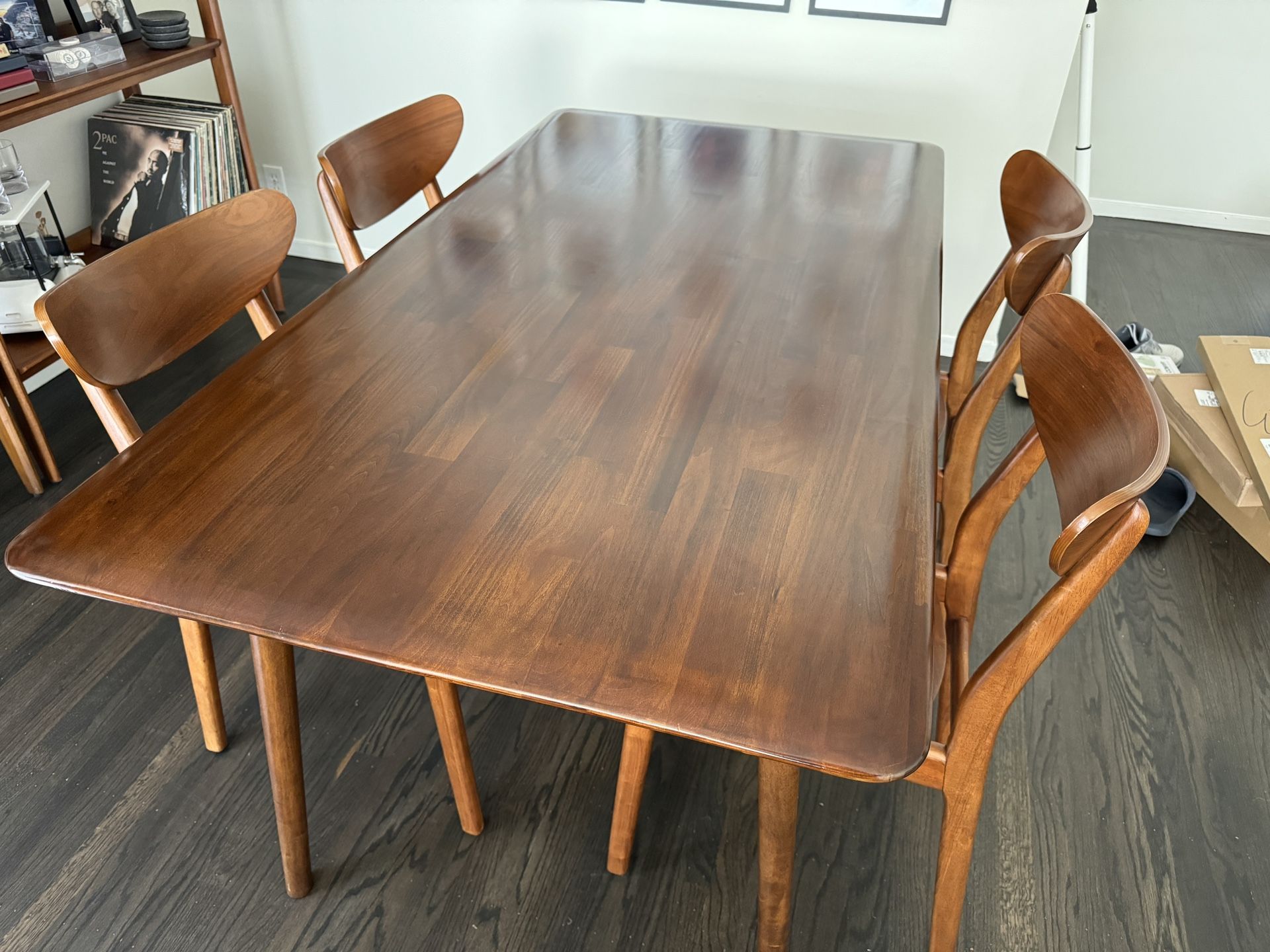 West Elm Dining Set - Walnut 