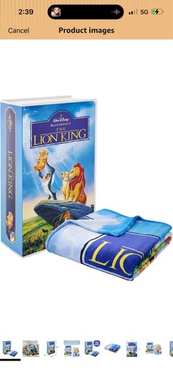 Disney The Lion King Plush Throw Blanket, Extra Large, Classic VHS Collector's Edition,