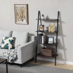4-Tier Industrial Ladder Bookshelf Shelf