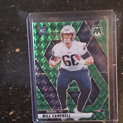 2023 Panini Mosaic Will Campbell "Green Mosaic Prizm" rookie card