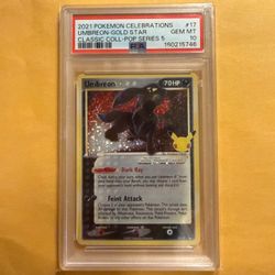 Pokemon Umbreon Gold Star PSA 10 2021 Celebrations Classic Collection Holo 17/17