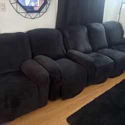 5 Seater Sectional Couch - 4 Reclining
