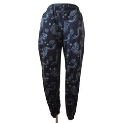 Black And Blue Dragon Print Joggers With Pockets