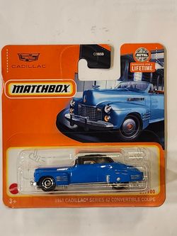 MATCHBOX # 59 OF 100 . 1941 CADILLAC SERIES 62. CONVERTIBLE COUPE . SHORT CARD .