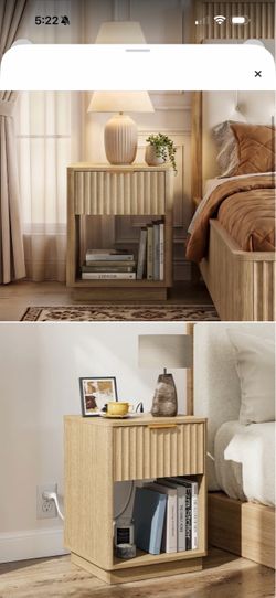 18” fluted nightstand with drawer