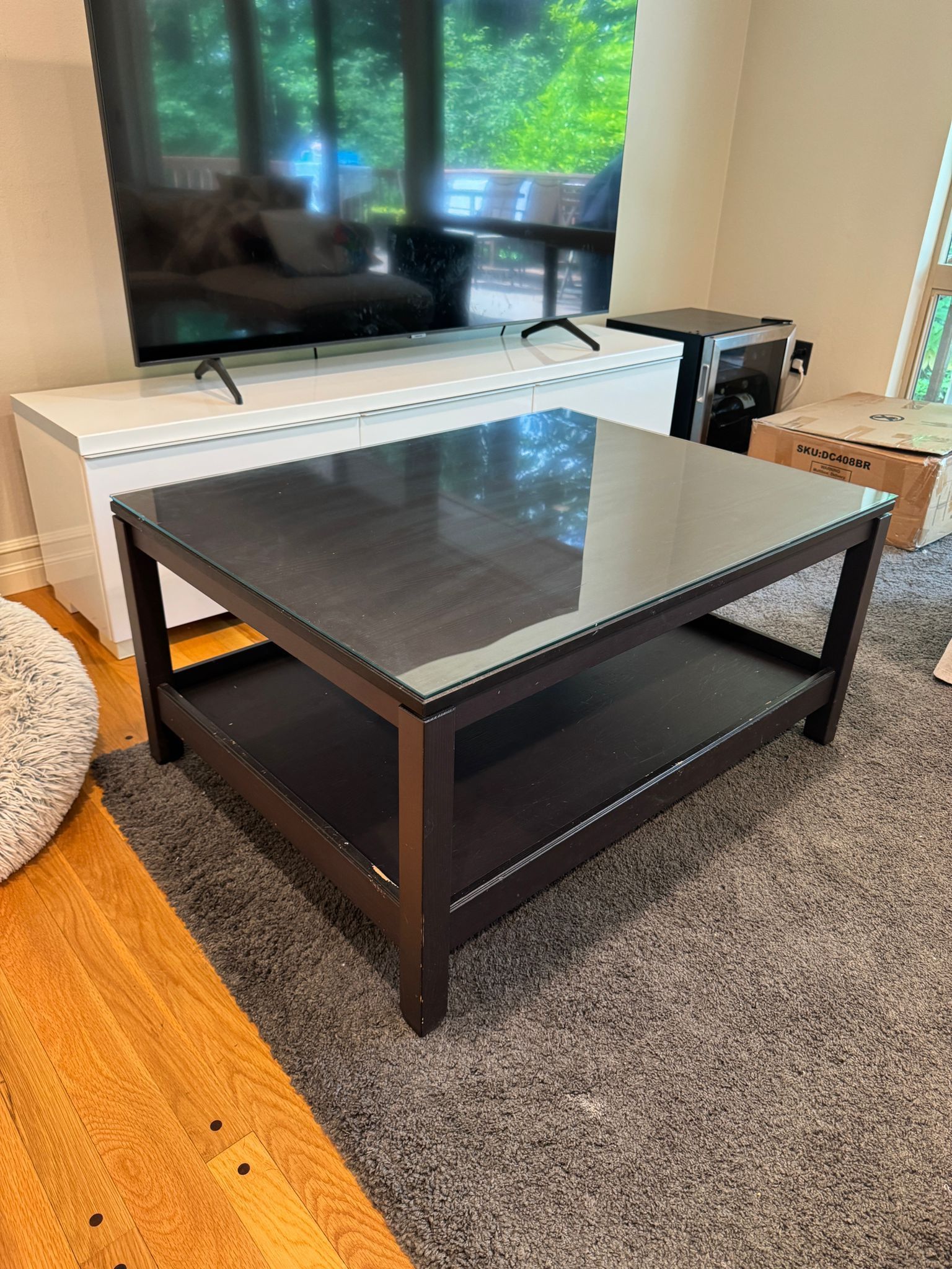HAVSTA coffee table + glass