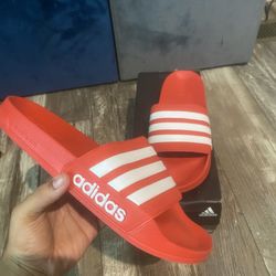 Size 11 Red Adidas Slides