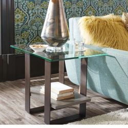 End Table - Rosemoor Glass-Top 26" w x 20" d x 22" h Mid-Century Modern Style - Ethan Allen