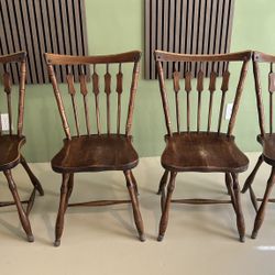 Pennsylvania House Solid Hard Rock Maple Colonial Early American Cattail Back Dining Side Chair