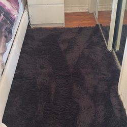 Black Faux Fur Rug 
