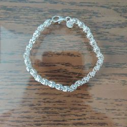 Sterling Silver Fashion Bracelet For Women 8 Inch 