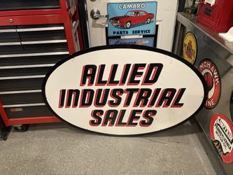 Sign Large Vintage Metal 48” X 32” Excellent 