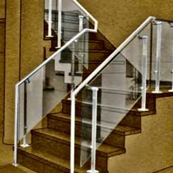 Custom Made Tempered Glass Staircase Hand Railings