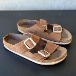 Birkenstock Arizona Faded Khaki Soft Footbed Oiled Leather EU 38 US 7