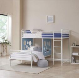 60" L-Shape Bunk Bed with Cut Out Panels(New In A Box)