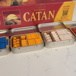 Settlers of Catan Altoid Tin Insert for game pieces, Set of 4 (Include tin and insert, does not include game pieces)