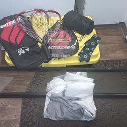 Free Racket Ball Rackets Men's , Mirror Cracked, 3x Shirt, Bed Cover Tie. Take All Thx