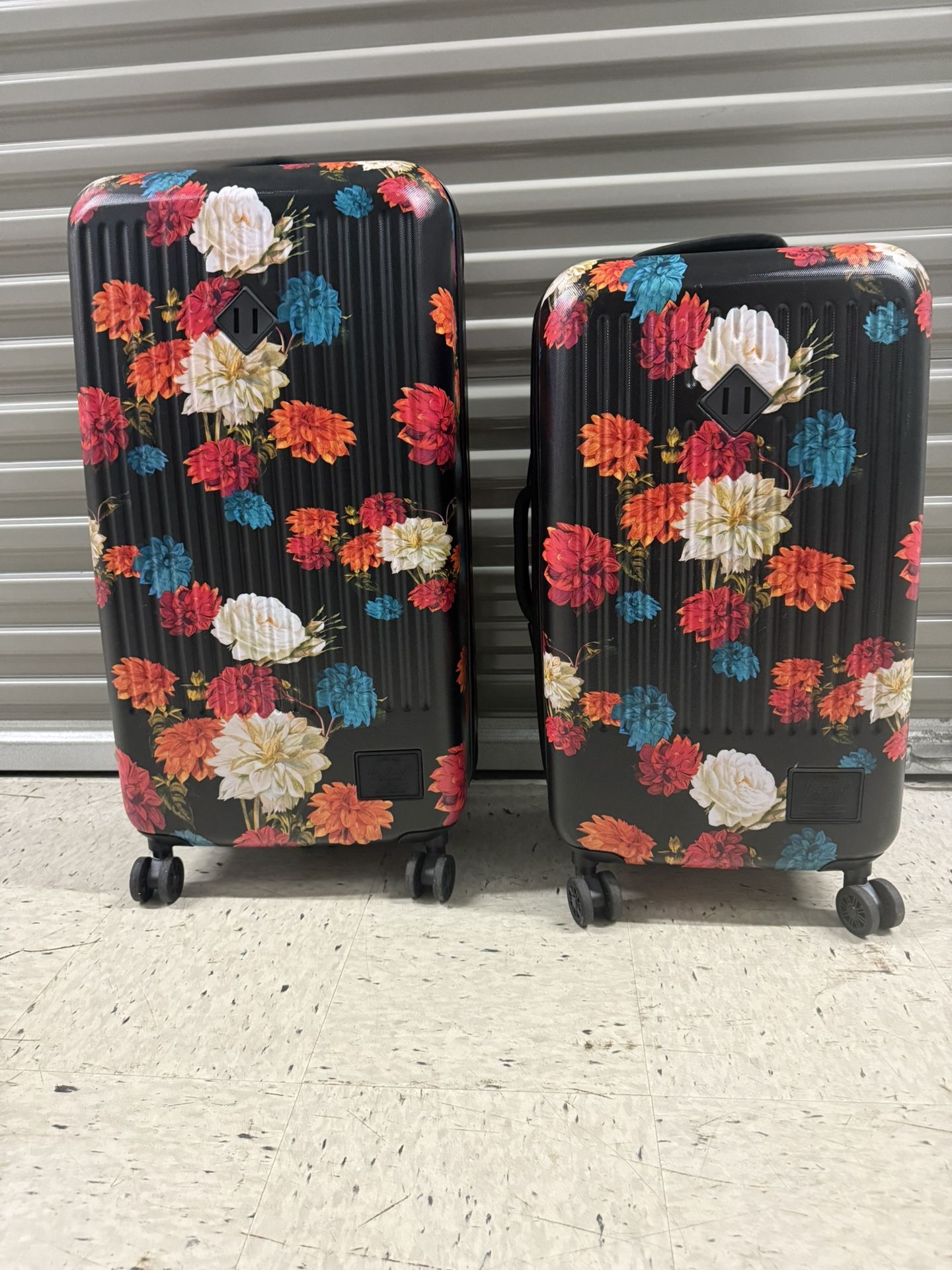 Hershel Anthropologie Collab Hard Shell Suitcase Set - Medium And Large 