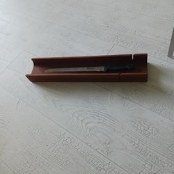 Farby Inc Teakwood Bread Carving Tray With A Masterchef Knife