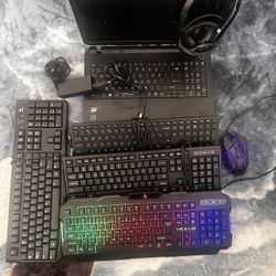 Laptop w/ 4 Keyboards,  RGB Mouse And Headphones!