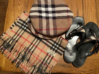 Burberry Scarf, Hat & Sandals-Barely Used