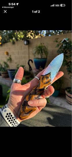 Handmade Fixed Blade Knife with Resin Handle