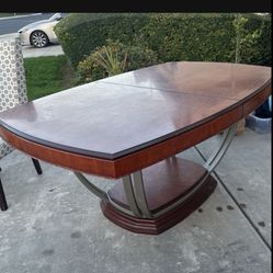 Brown Wooden Dining Table And Chairs 