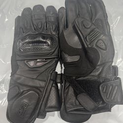 New Black Leather Motorbike Gloves New Moto