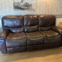 Leather Reclining Sofa electric