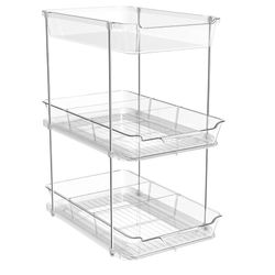 3-Tier Multi-purpose Transparent Plastic & Stainless Steel Organizer