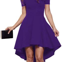 Sarin Mathews Womens Short Sleeve Dress (SMALL) Purple 