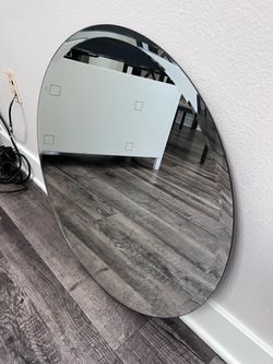 Large Round Frameless Wall Mirror