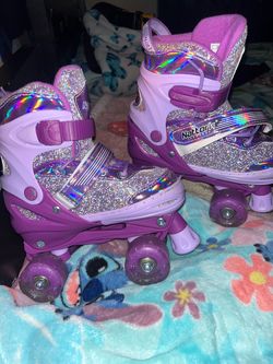 Purple light up skates for kids