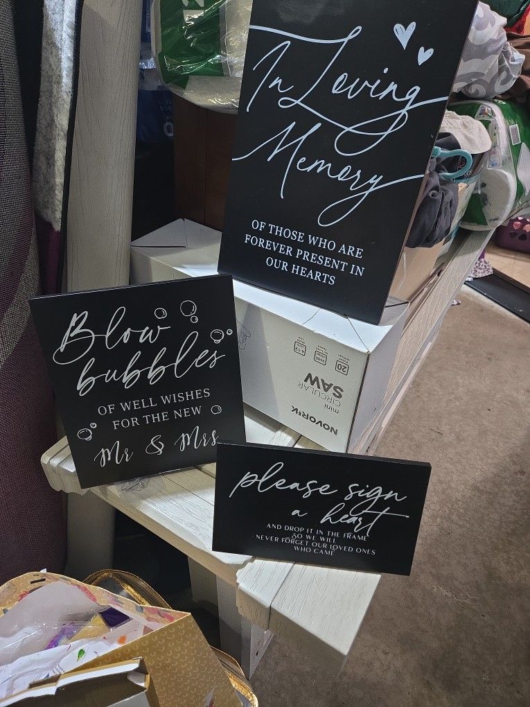 3 Wedding Signs. Brand New