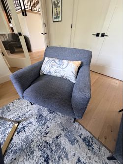 2 Upholstered Club Chairs in Blue