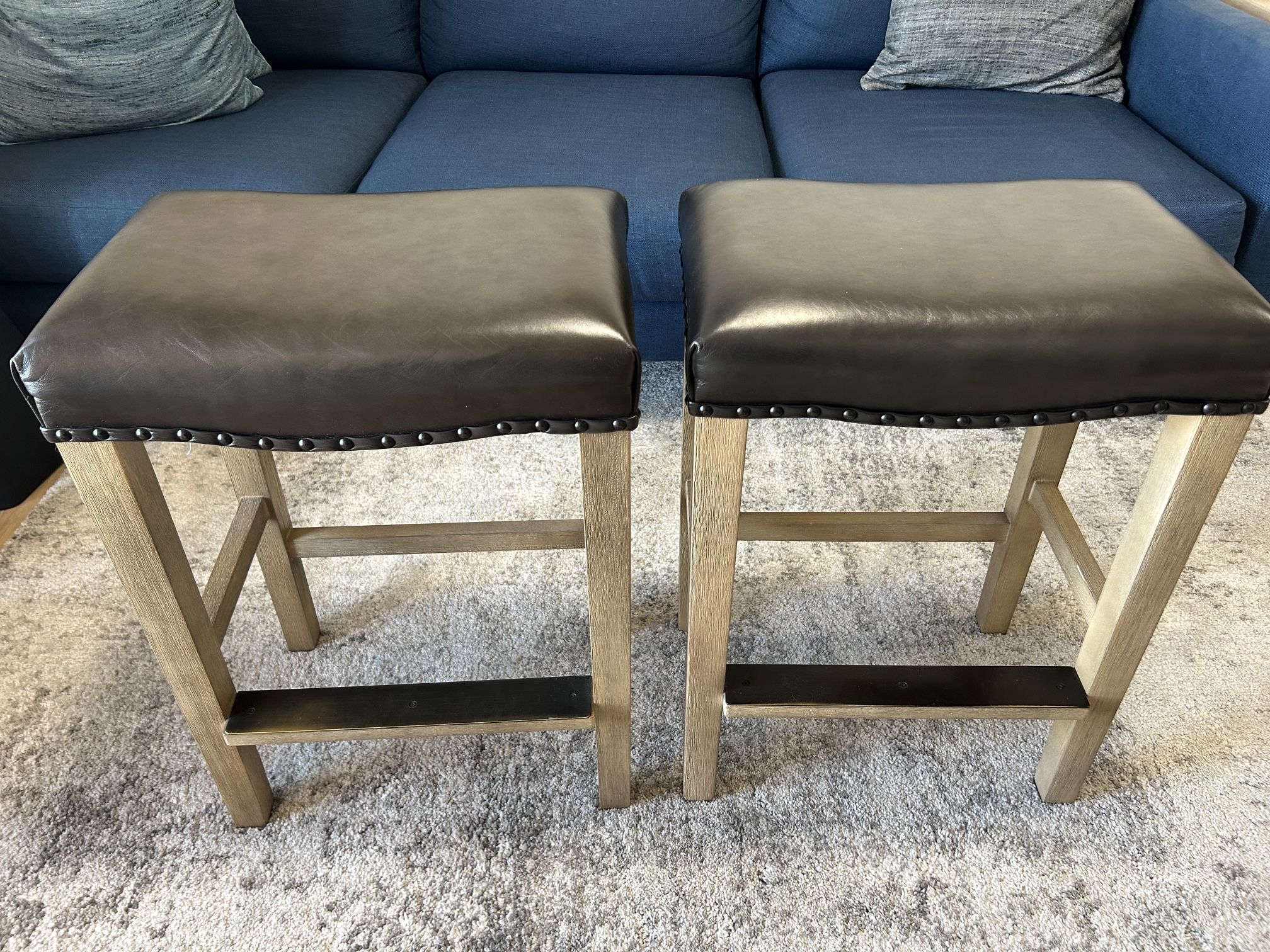 Leather Bar Stools from Pottery Barn