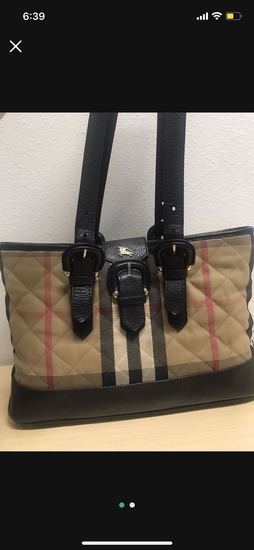 Authentic Burberry Quilted House Check Tote