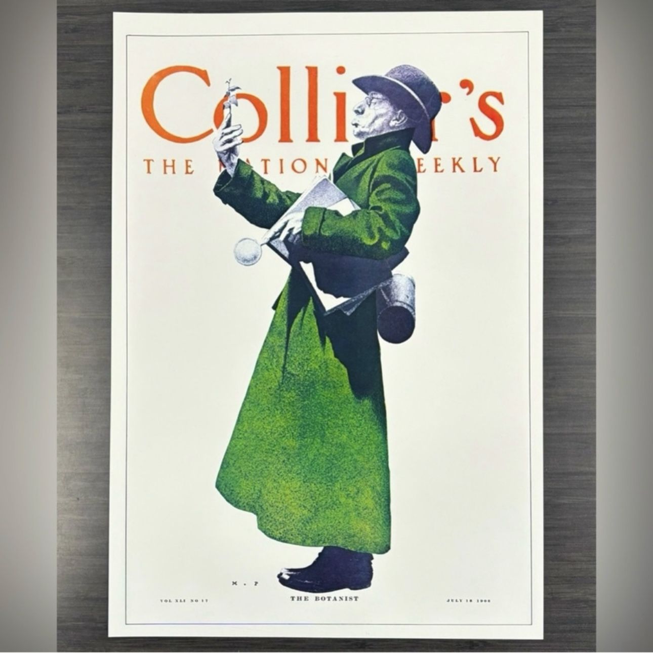 Collier’s THE BOTANIST Original Vintage Print Poster Maxfield Parrish Art Deco Nouveau Artist Antique Fine Collectible Neo Classical Allegory Allegor