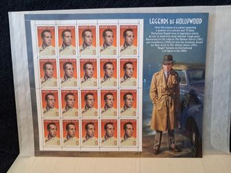 1997 Humphrey Bogart Full Sheet of 20 Stamps