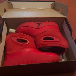 Limited Leather And Satin Red Jordan Rain Boots 9c 